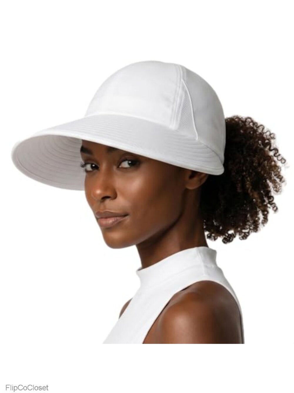 Women's Wide Brim Sun Hat UPF 50+ Ponytail Baseball Cap Foldable Travel Hat
